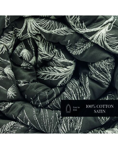 Couvre-lit satin de coton Wild noir - 220x250 cm
