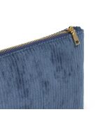 Pochette plate velours côtelé bleue - 20x12 cm