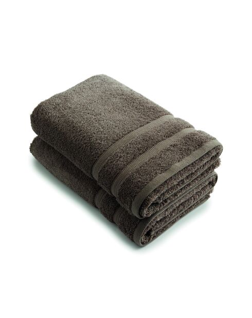 Set de 2 draps de bain marron - 70x140 cm