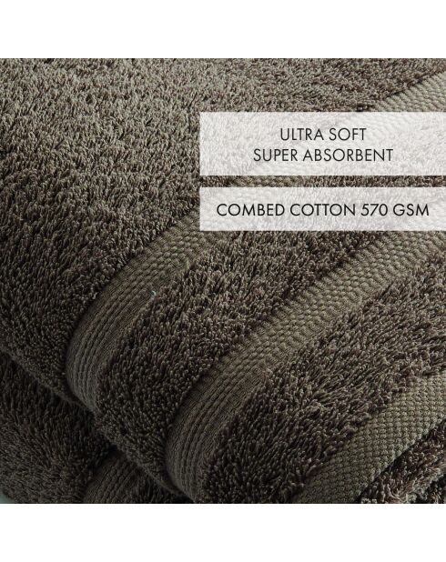 Set de 2 draps de bain marron - 70x140 cm