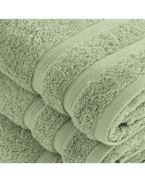 Set van 2 handdoeken en 2 badlakens amandelgroen - 2x (50x100 cm) + 2x (70x140 cm)