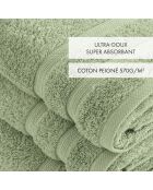 Set van 2 handdoeken en 2 badlakens amandelgroen - 2x (50x100 cm) + 2x (70x140 cm)