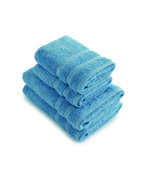 Set de 2 serviettes et 2 draps de bain bleu ciel - 2x(50x100 cm) + 2x(70x140 cm)