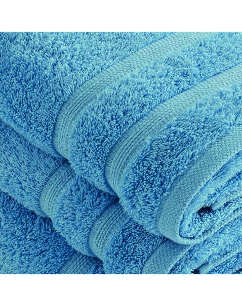 Set de 2 serviettes et 2 draps de bain bleu ciel - 2x(50x100 cm) + 2x(70x140 cm)