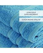 Set de 2 serviettes et 2 draps de bain bleu ciel - 2x(50x100 cm) + 2x(70x140 cm)