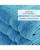 Set de 2 serviettes et 2 draps de bain bleu ciel - 2x(50x100 cm) + 2x(70x140 cm)