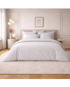 Taie d'oreiller carrée en percale de coton uni platinium - 65x65cm