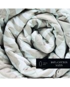 Couvre-lit satin de coton Evasion zébrée taupe - 220x250 cm