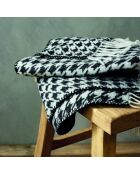 Zwart/wit geweven plaid van zacht katoen Pied de Poule - 130x170 cm