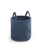 Panier de rangement velours côtelé bleu - 31x31 cm