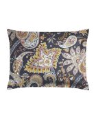 Set van 2 Boteh katoenen satijnen kussenslopen donkerblauw/goud - 2x (50x70 cm)