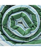 Édredon avec glands satin de coton Soline vert/bleu - 140x200 cm