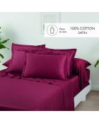 Set di 2 federe in raso di cotone Uni 1 baratta burgundy 01 - 2x (63x63 cm)