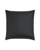 Set de 2 taies d'oreiller en satin de coton rayure tissé dobby Jacquard noir - 63x63 cm
