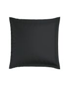 Set de 2 taies d'oreiller en satin de coton rayure tissé dobby Jacquard noir - 63x63 cm