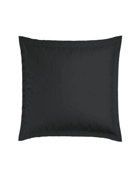 Set de 2 taies d'oreiller en satin de coton rayure tissé dobby Jacquard noir - 63x63 cm
