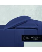 Ensemble de draps satin de coton Uni 1 baratta bleu 06 - 180x200 cm