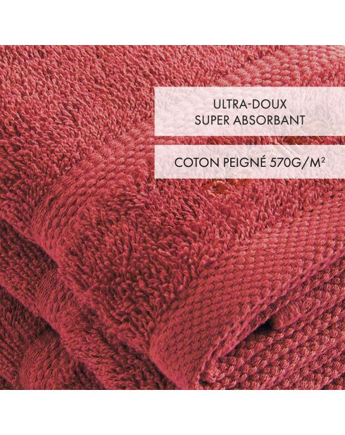 Set de 4 serviettes d'invitées terracotta - 30 cm