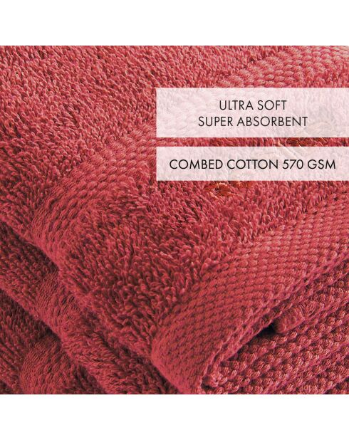 Set de 4 serviettes d'invitées terracotta - 30 cm