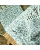 Lichtgrijze geweven plaid van zacht katoen Leopard - 130x170 cm