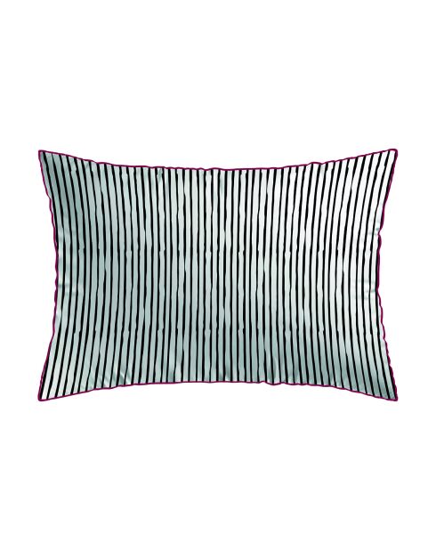 Federa Papagayo in raso di cotone bianco e nero - 2x (50x70 cm)