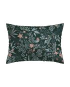 Set de 2 taies d'oreiller en satin de coton Harmonie des oiseaux vert - 2x(50x70 cm)