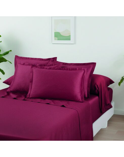 Set di 2 federe in raso di cotone Uni 1 baratta burgundy 01 - 2x (50x70 cm)