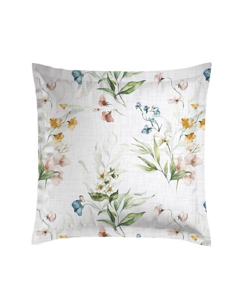 Set de 2 taies d'oreiller en satin de coton Belle de Nuit blanc - 63x63 cm