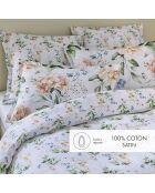 Set de 2 taies d'oreiller en satin de coton Belle de Nuit blanc - 63x63 cm