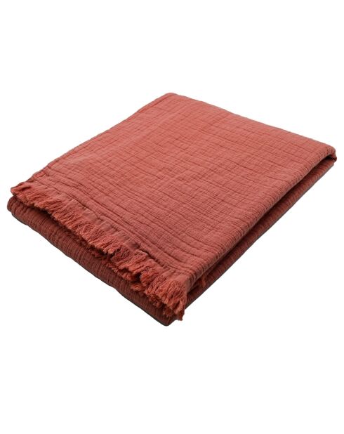 Plaid en gaze de coton terracotta - 130x170cm