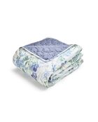 Couvre-lit XL en satin de coton Jardin d'Eden blanc - 220x250 cm