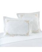 Taie d'oreiller en percale de coton brodée blanche