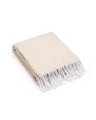 Taupefarbenes gewebtes Plaid Venise - 130x180 cm