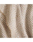 Taupefarbenes gewebtes Plaid Venise - 130x180 cm