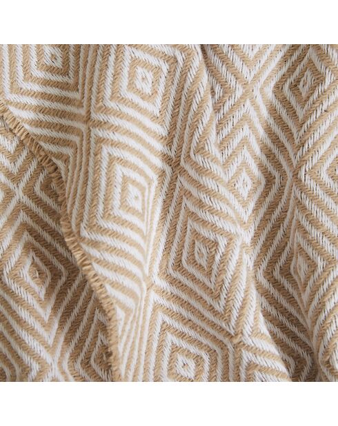 Taupefarbenes gewebtes Plaid Venise - 130x180 cm