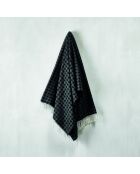 Zacht katoenen geweven plaid Pied de Poule zwart/donkergrijs - 130x170 cm