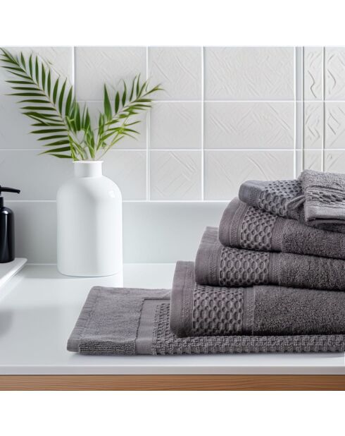 Serviette de bain anthracite - 16x21cm