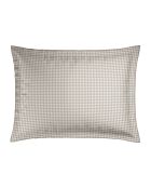 Taie d'oreiller en satin de coton Crochet graphique taupe - 2x(50x70 cm)