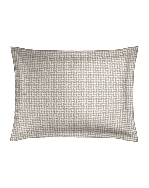 Taie d'oreiller en satin de coton Crochet graphique taupe - 2x(50x70 cm)