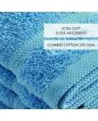 Set de 4 serviettes d'invitées bleu ciel - 30 cm