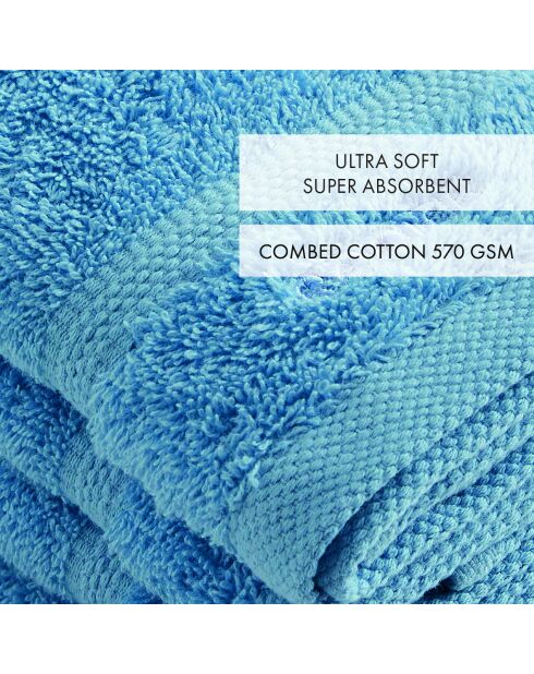 Set de 4 serviettes d'invitées bleu ciel - 30 cm