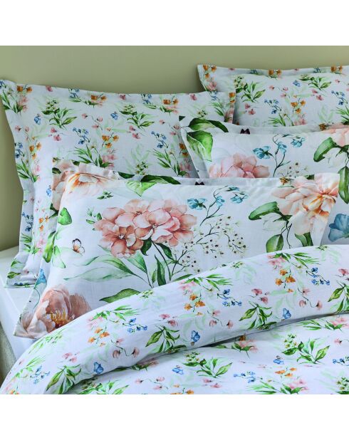 Set de 2 taies d'oreiller en satin de coton Belle de Nuit blanc - 50x70 cm