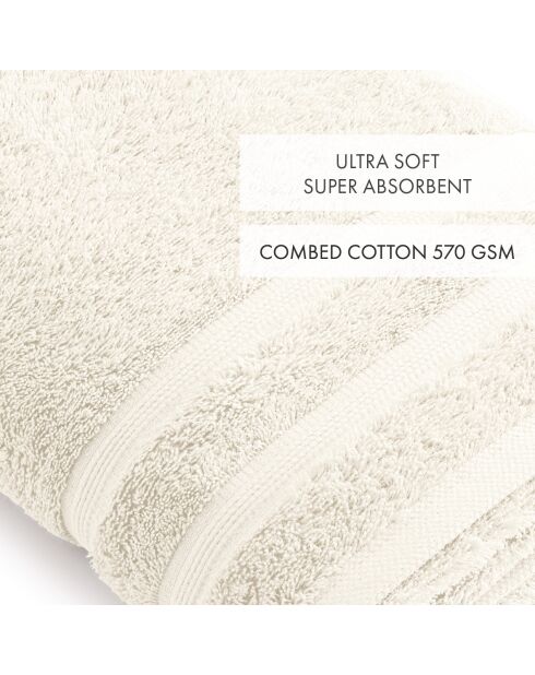 Maxi drap de bain ivoire - 100x150 cm