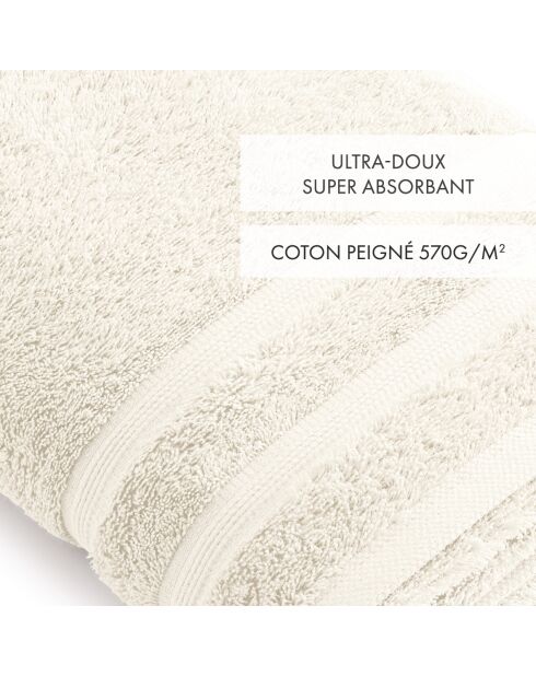 Maxi drap de bain ivoire - 100x150 cm