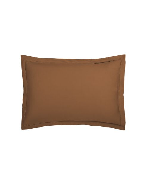 Set de 2 taies d'oreiller en satin de coton Uni 1 baratta marron 01 - 2x(50x70 cm)
