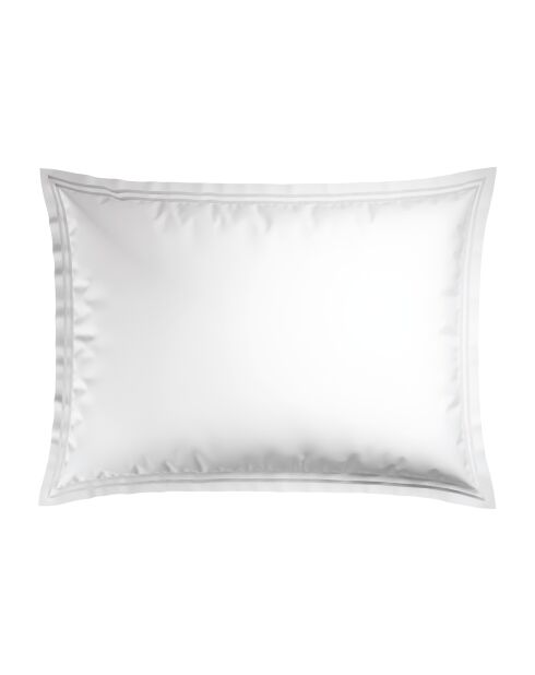 Set de 2 taies d'oreiller en satin de coton Nice blanc - 2x(50x70 cm)