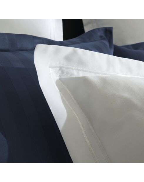 Set de 2 taies d'oreiller en satin de coton Nice blanc - 2x(50x70 cm)