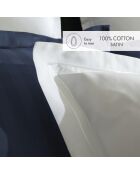 Set de 2 taies d'oreiller en satin de coton Nice blanc - 2x(50x70 cm)