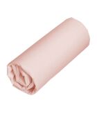 Drap housse en percale de coton uni rose pâle