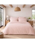 Drap housse en percale de coton uni rose pâle